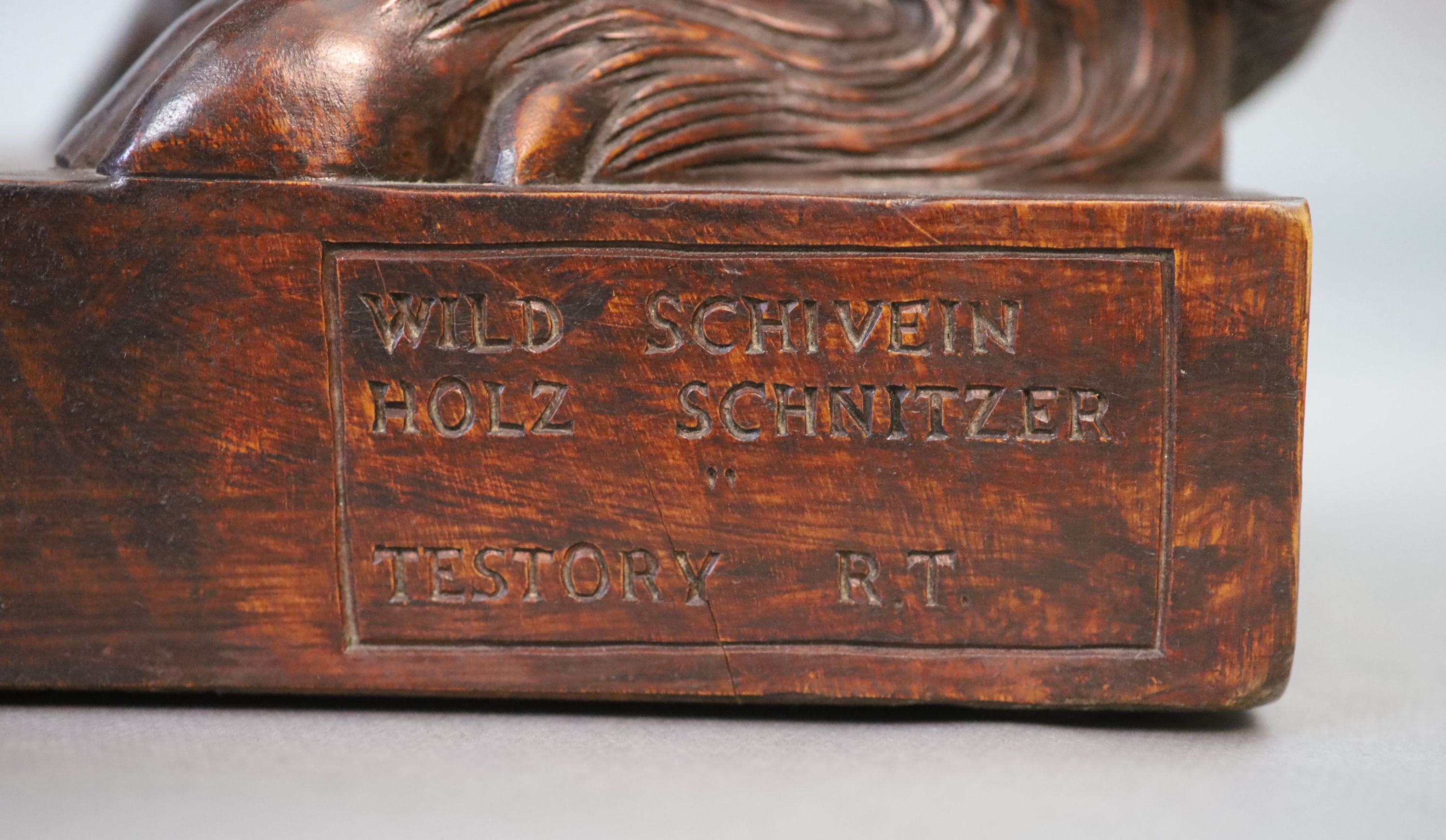 After Pietro Tacca (1577-1640), a pair of early 20th century walnut carvings 42cm wide, 55cm high (maximum)
